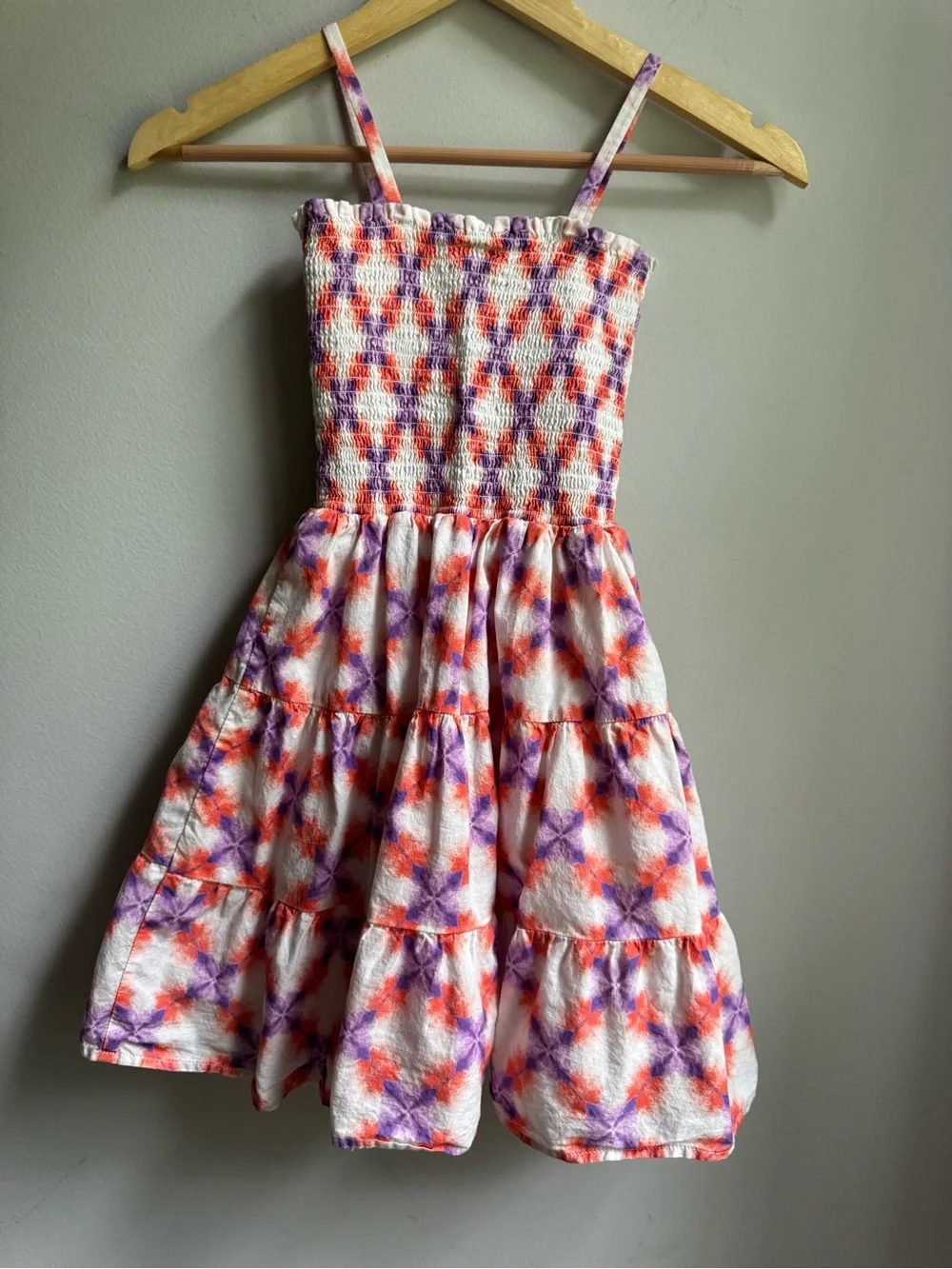 Janie and Jack Pink & Purple Tie-Dye Smocked Sundress Beach Sunday Dress